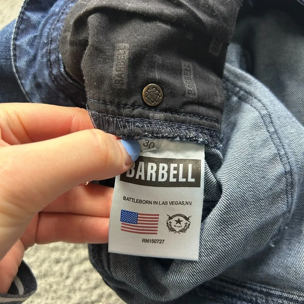 Barbell Apparel Jeans Mens 32x32 Blue Medium Wash Straight Athletic Fit Stretch